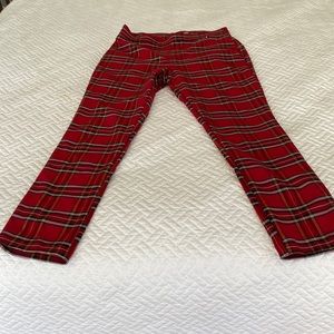 Ladies Red Plaid Slacks Size 10